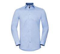 Russell 964M pour Hommes Ajusté Manches Longues Contraste à Chevrons Chemise