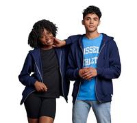 Russell Athletic Sweat à Capuche en Polaire Dri-Power pour Homme, évacuation de l'humidité, mélange de Coton, Coupe décontractée, Tailles S à 4X, Fermeture éclair intégrale Bleu Marine, Medium