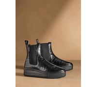 Russell & Bromley Russell & Bromley Black Croc Embossed Park Way Flatform Chelsea Boots
