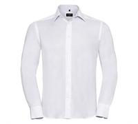Russell - Chemise à Manches Longues sans Repassage - Homme (M) (Blanc)