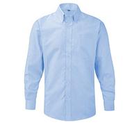 Chemise Russell Oxford pour homme, manches longues, facile d'entretien BC1023 (42) (Bleu clair)