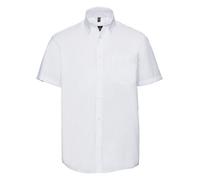 Russell Collection 957M sans Repassage Coton Manches Courtes Col Bouton Chemise