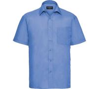 Russell Collection - Chemise Homme Manches Courtes Facile à Entretenir RW9370 (15,5 in) (Bleu Business)