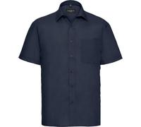 Russell Collection - Chemise Manches Courtes Facile d'Entretien pour Homme RW9370 (16 in-16,5 in) (Bleu Foncé)