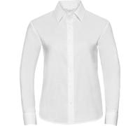 Russell Collection - Chemise Manches Longues Facile d'Entretien pour Femme RW9381 (XS) (Blanc)