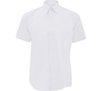 Russell Collection Chemise Oxford pour Homme, Manches Courtes, Entretien Facile BC1016 (45,5 cm) (Blanc)