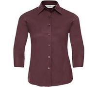 Russell Collection - Chemisier à manches 3/4 - Femme (L) (Bordeaux) - UTBC1030 Bordeaux