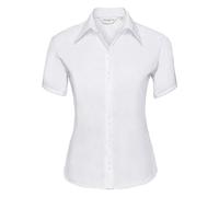 Russell Collection - Chemisier à Manches Courtes sans Repassage - Femme (S) (Blanc)