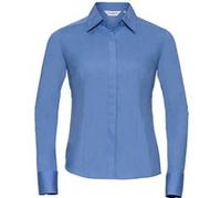 Russell Collection - Chemisier à manches longues en popeline - Femme (M) (Bleu clair) - UTBC1017 Bleu Clair
