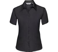 Russell Collection - Chemisier à manches courtes sans repassage - Femme (S) (Noir) - UTBC1036 Noir G
