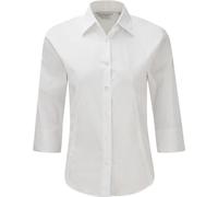 Russell Collection - Chemisier à manches 3/4 - Femme (M) (Blanc) - UTBC1030 Blanc G