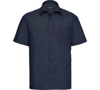Chemise à manches courtes en popeline Russell Collection pour homme (S) (Bleu marine) - UTBC1029 Bleu Marine