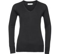 Russell Collection - Sweat-shirt col V pour femme PC5747 (40 FR) (Noir)