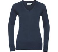 Russell Collection - Sweat-shirt col V pour femme PC5747 (46 FR) (Bleu foncé)