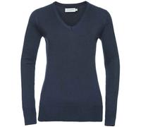 Russell Collection - Sweat-shirt col V pour femme RW9595 (XL) (Bleu foncé)
