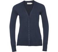 Russell Collection Cardigan col V pour femme BC1013 (S) (Bleu marine)