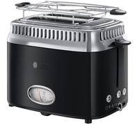 RUSSELL HOBBS 21681-56 Toaster Grille-Pain Rétro Vintage Température Ajustable Rapide Chauffe Viennoiseries Inclus - Noir