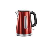 Russell Hobbs Bouilloire électrique Luna Inox – 1,7 L 2400 W, filtre anticalcaire amovible, rouge