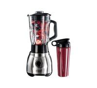Russell Hobbs Blender [Polyvalent, Puissant & Rapide] Essential (Bol en verre 1,5L + Gourde Nomade, 4 Lames en acier Inox, 2 vitesses, Smoothie, Utilisation & Nettoyage facile) Mixeur 23821-56