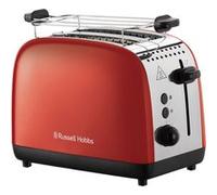 Russell Hobbs Grille‑pain Colours Plus Inox 26554-56 — fentes extra‑larges, 6 niveaux, 1600W, rouge