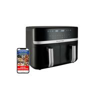 Russell Hobbs Air Fryer Rapid Air XXL (2 compartiments à 4,5 ou 9L total, Compact, silencieux, 9-en-1) Friteuse sans huile (économe, tactile,gril,rôtit et plus, pièces antiadhésives lavables) 27681-56