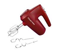 Russell Hobbs batteur électrique [batteur et mixeur à main] Rouge Desire (5 vitesses + turbo, 2 fouets et crochets pétrisseurs chromés lavables au lave-vaisselle, ergonomique, socle, 350 W) 27152-56