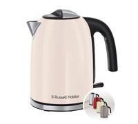 Russell Hobbs Bouilloire électrique [1,7 L, 2400 W] Jasmine (accents en acier inox, ébullition rapide, économie d'énergie, filtre anti-calcaire amovible,indicateur niveau d'eau,bec verseur) 28510-70