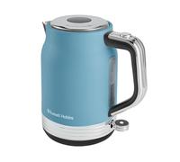 Russell Hobbs Bouilloire électrique [1,7L, 2 400 W] Hanley (Design vintage bleu, acier inox, économe en énergie,couvercle à bouton-poussoir,jauge niveau d'eau, base 360°, rangement du cordon) 28641-70