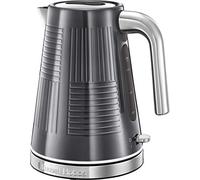 Russell Hobbs Bouilloire Electrique [Design Premium] Geo Steel (1,7 L, 2400 W, Ebullition Rapide, Ecoulement Parfait, Ouverture Facile, Marqueurs 1/2/3 tasses, Filtre anticalcaire amovible) 25240-70