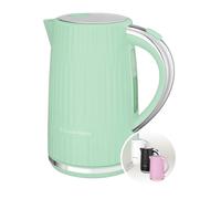 Russell Hobbs Bouilloire électrique (Eau chaude, thé, café, 1,7 L, couvercle à ouverture par pression, bec verseur parfait, filtre amovible et lavable, voyant lumineux, pistache, 2400W) Eden 27364-70