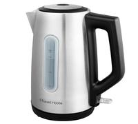 Russell Hobbs Bouilloire électrique (Eau chaude, thé, café, 1,7L, couvercle à ouverture par pression, bec verseur parfait, filtre amovible et lavable, éclairage LED, acier inox, 2400W) Heaton 27380-70