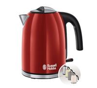 Russell Hobbs Bouilloire Electrique [Economie d'Energie] Colours Plus Rouge (1,7L, 2400W, Ebulition Rapide, Ecoulement parfait, Niveau d'Eau Visible, Filtre Anticalcaire lavable) 20412-70
