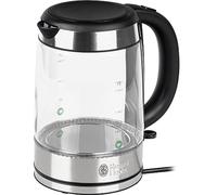 Russell Hobbs Bouilloire Electrique en verre [Ultra résistante] Glass (1,7L, 2200 W, Eclairage LED, Economie d'énergie, Filtre anticalcaire, Arrêt auto., Ergonomique, Base 360°) 21600-57