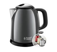 Russell Hobbs Bouilloire Electrique [Ultra Compacte] Colours Plus Gris (1L, Ebullition Rapide, Ecoulement parfait, Niveau d'Eau Visible, Filtre Anticalcaire, Economie d'Energie) 24993-70