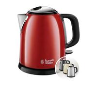 Russell Hobbs Bouilloire Electrique [Ultra Compacte] Colours Plus Rouge (1L, Ebullition rapide, Ecoulement parfait, Niveau d'Eau Visible, Filtre Anticalcaire, Economie d'Energie) 24992-70
