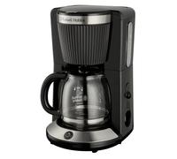 Russell Hobbs Cafetière filtre [1,25 L : 10-15 tasses, 1 100 W] Brontë Noir (technologie WhirlTech, anti-goutte, plaque chauffante, verseuse en verre, fonction pause et versement) 26780-56