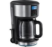 Russell hobbs cafetière buckingham - technologie de douchette avancée, 1.25 l, programmable 24h, écran lcd, 1 000 w, fonction détartrage, acier