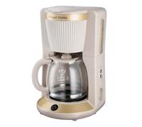 Russell Hobbs Cafetière filtre [1,25 L : 10-15 tasses, 1 100 W] Brontë Beige (technologie WhirlTech, anti-goutte, plaque chauffante, verseuse en verre, fonction pause et versement) 26781-56