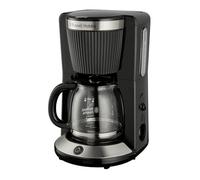 Russell Hobbs Cafetière filtre [1,25 L : 10-15 tasses, 1 100 W] Brontë Noir (technologie WhirlTech, anti-goutte, plaque chauffante, verseuse en verre, fonction pause et versement) 26780-56