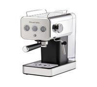 Russell Hobbs Cafetière [Machine Expresso Design Vintage] Distinctions Titanium (15 Bars, mode auto. & manuel pour 1 ou 2 tasses,chauffe rapide, buse vapeur: lait & eau chaude, affichage LED) 26452-56
