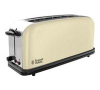 Russell Hobbs Grille Pain [Fente longue 2 Toasts/ 1 Tranche baguette] Colour+ Crème (extra large, 6 Niveaux de Brunissage rapide, Surélévation, Décongèle & Réchauffe, 1000W) Toaster 21395-56