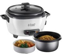 Russell Hobbs Cuiseur de Riz [Moyen] Mijoteuse (0,8L, 4 portions, Idéal aussi pour légumes/poisson etc., cuillère à riz & verre doseur incl., réchauffe, Bol antiadhésif amovible lavable) 27030-56