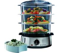 Russell Hobbs Cuiseur Vapeur 9L Programmable Minuteur, Cuisson Légumes, Riz, Œufs - 19270-56