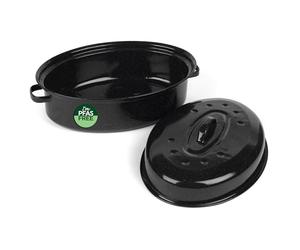 Russell Hobbs CW11491 Casserole à rôtir en verre émaillé de 36 cm avec couvercle, marmite lavable au lave-vaisselle, passe au four jusqu'à 230 degrés, rôtissoire à viande et légumes passe au four