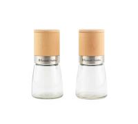 Russell Hobbs Elements Moulin sel et poivre manuel, lot de 2 | FSC®-Certified, bois de hêtre, corps en verre transparent, mécanisme en céramique, mouture réglable, anti-déversement
