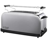 Russell Hobbs Grille Pain [2 Fentes longues 4 Toasts/ 2 Tranches baguette] Adventure Acier Inox (Fentes larges, 6 Niveaux de Brunissage rapide, Surélévation, Décongèle & Réchauffe) 23610-56