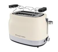 Russell Hobbs Grille pain [2 tranches : fentes larges] Hanley Jasmin (6 réglages, design vintage mate accents chromés, décongélation, réchauffage, annulation, ramasse-miettes, Lift & Look) 28650-56