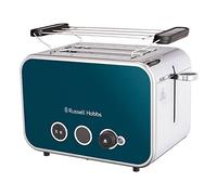 Russell Hobbs Grille Pain [Design Retro Premium] Distinctions Océan (Pour 2 Tranches, 6 Niveaux de brunissage, Fonction Surélévation pour contrôle, Décongélation, Réchauffage, 1600W) Toaster 26431-56