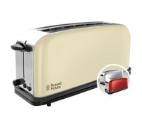 Russell Hobbs Grille Pain [Fente longue 2 Toasts/ 1 Tranche baguette] Colour+ Crème (extra large, 6 Niveaux de Brunissage rapide, Surélévation, Décongèle & Réchauffe, 1000W) Toaster 21395-56