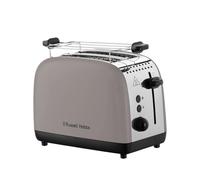 Russell Hobbs Grille pain [pour 2 tranches] Colours Plus Mocha (6 réglages, fentes longues, dorage rapide, surélévation, décongélation, réchauffage, support petits pains, arrêt auto, 1100 W) 26931-56